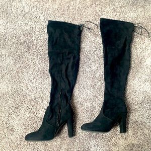 Black thigh high boots